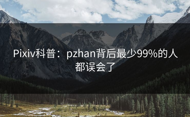 Pixiv科普：pzhan背后最少99%的人都误会了